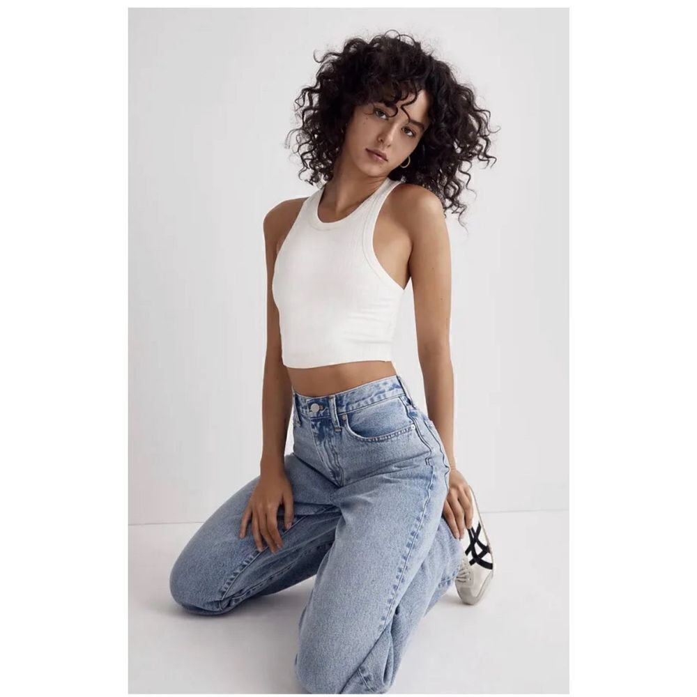 Madewell Variegated Rib Crop Tank Sz Medium NWT